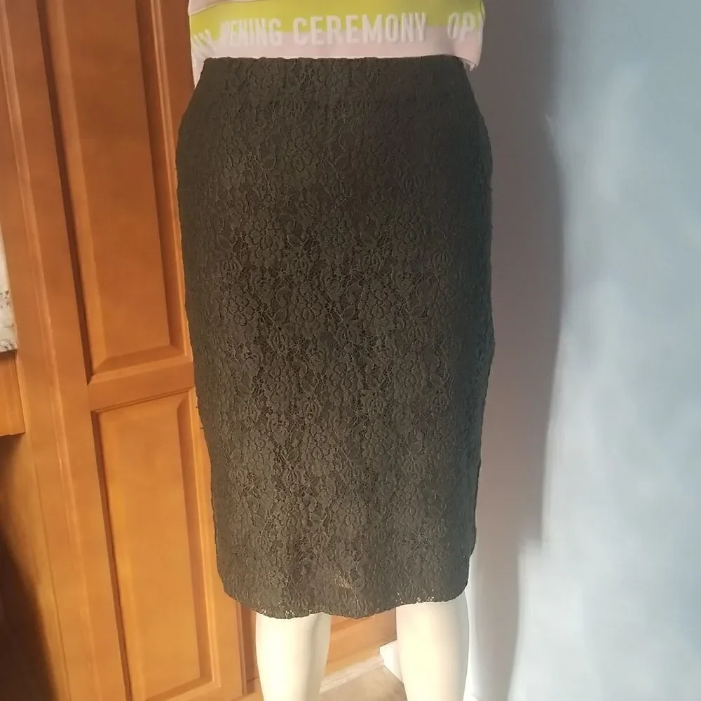 Ann Taylor green lace skirt